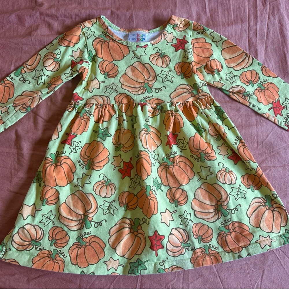 Fall Halloween Pumpkin Toddler Dress Size 2/3